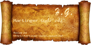 Hartinger Győző névjegykártya